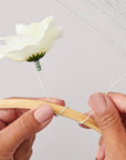 300 Pieces White 22 Gauge Floral Wire Stems for DIY Crafts, Artificial Flower Arrangements (16 In)