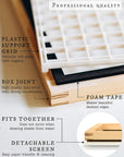 Waterproof Paper Making Screen Kit to Craft Your Own Handmade A5 Paper: Wood Deckle, Mesh Screen, Plastic Grid, Confetti, Sponge, 4 Couch Felts & Video Instructions…