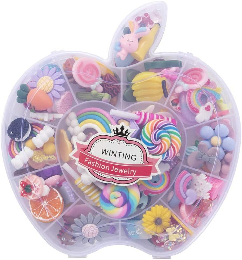 Not for Croc,100Pcs Slime Charms,Plastic Flatback Charms and Containers Mixed Candy Cake Sweets Resin Cabochons for DIY Crafts, Scrapbooking, Jewelry Making(Mix)