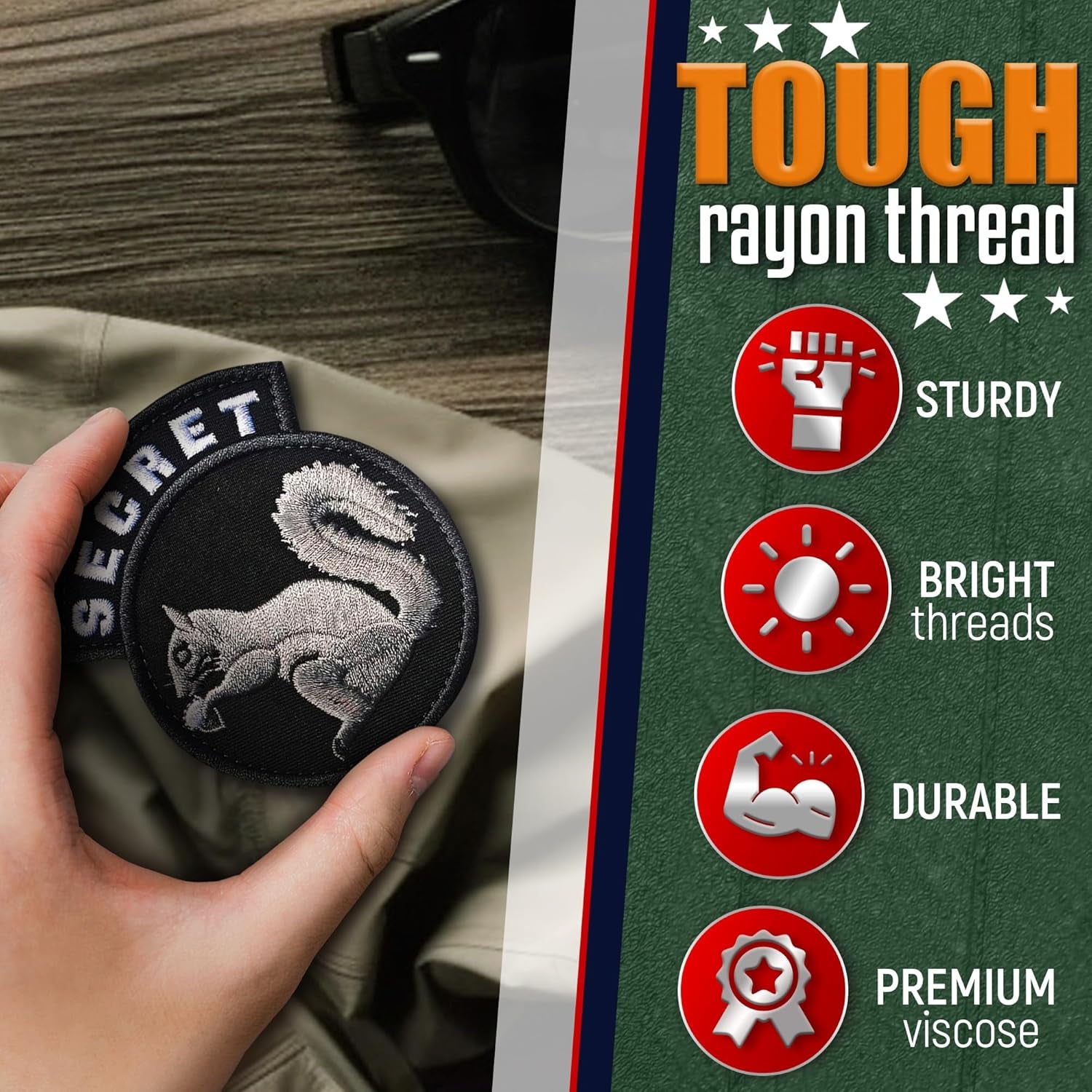 Secret Squirrel Patch for Airsoft Gear - Police Gear Hat Patches for Backpacks Tactical Patches Army Patches for Hats Police Patches - Military Patches for Jackets Tactical Morale Patches Funny