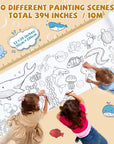 10 Pieces Children Drawing Roll, 12×39 Inches Coloring Paper Roll, DIY Painting Color Filling Paper for Kids