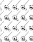 100Pcs Hypoallergenic Earring Posts Stud Earrings Stainless Steel Silver Ball Post with Loops Earring Studs 5Mm Ball Post for Jewelry Earring Making(Sliver, 5Mm)