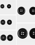 100 Pcs Premium Mixed Resin Sewing Buttons, Eco-Friendly 4-Hole Craft Buttons, 5 Sizes of Black Buttons Suitable for Sewing, DIY and Holiday Decoration(Black & White)
