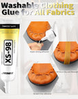 60Ml Fabric Glue, Fabric Glue for Clothing Permanent Washable Clear Fabric Adhesive for All Fabrics, Cotton, Flannel, Denim, Leather, Polyester, Doll Repair, Patches, PU