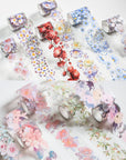 Floral Washi Tape Set - 12 PET & Washi Tapes for Journaling Stickers, Scrapbooking Supplies, Planner, Bullet Journals,Arts & Crafts. Use as Stickers