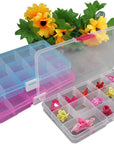 15 Pack Plastic Jewelry Box - 15 Grid Organizer Storage Box with Adjustable Dividers Plastic Compartment Container for Bead Jewelry Craft Tackles