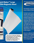 08505 Magnet Maker Flexible Magnetic Sheet - Non Adhesive, 12" Wide, 24.5" Long, White Vinyl Front