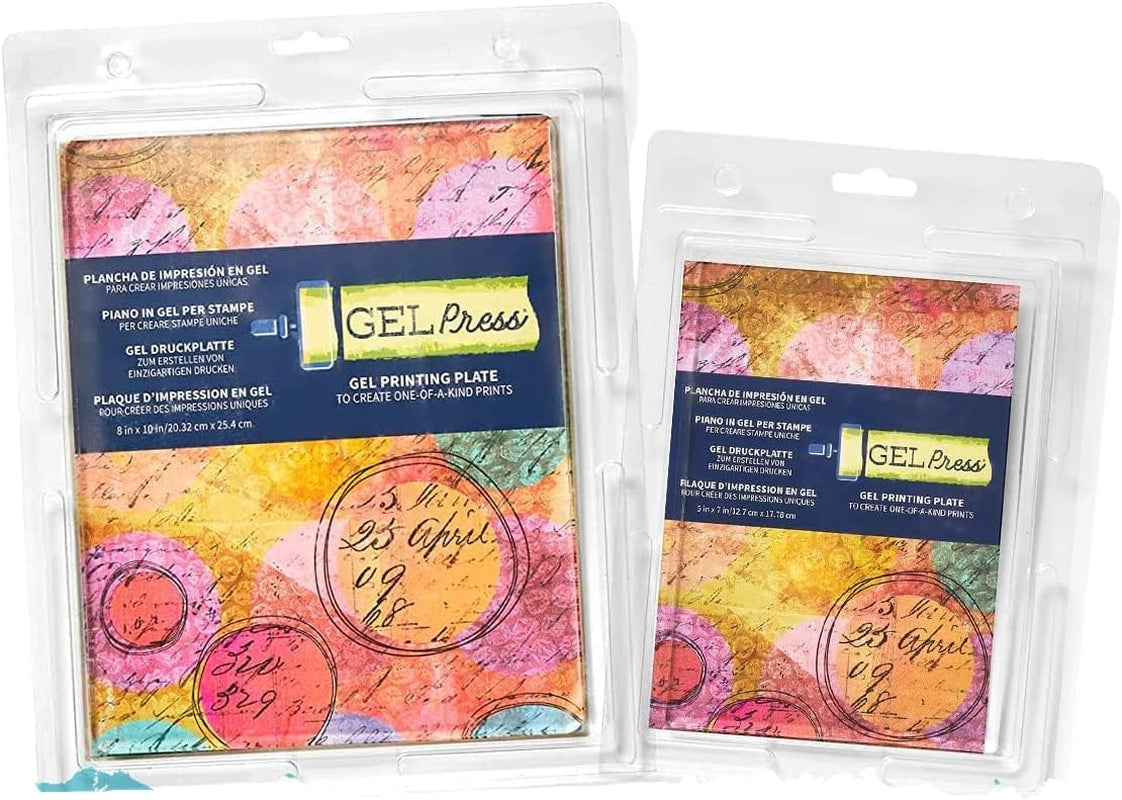 Monoprinting Print Plates – 8” X 10” + 5” X 7” Gel Plate Value Pack - Gelli Plates - Reusable Gel Printing Plates for Press Art for Card Making, Scrapbooking, Arts and Crafts