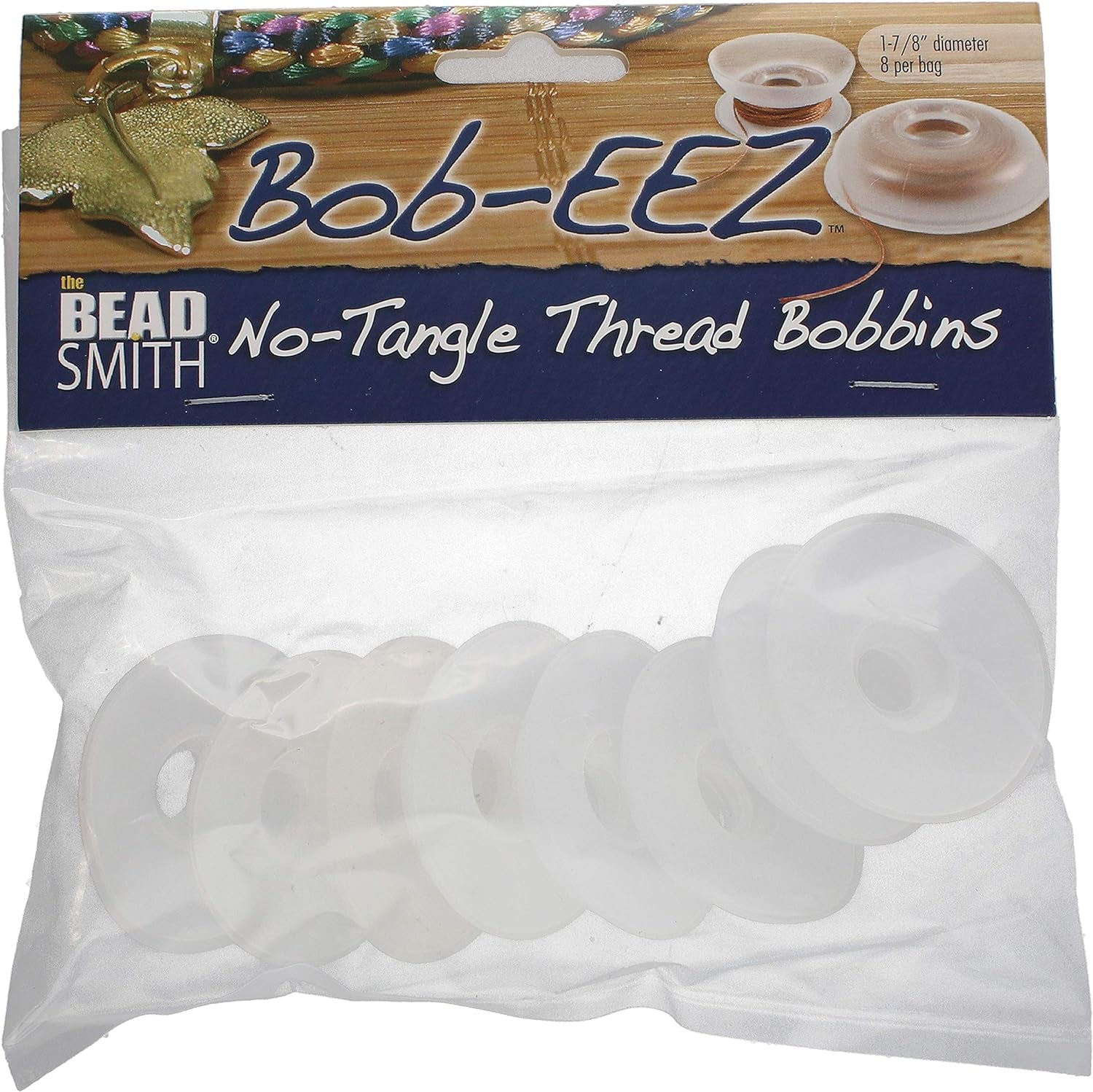 No-Tangle Thread Bobbins, String Organizer, Ideal for Kumihimo or Cord Management (1 7/8 Inches, Set of 8)