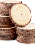 24 PCS Wood Slices Bulk, 4-4.7 Inch Unfinished Natural with Tree Barks Rustic Wedding Centerpiece Disc, Craft Wood Pieces for Circles Craft Christmas Ornaments and DIY Table Decorations