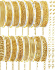 Chains Jewelry Making Supplies Gold Chains for Making Jewelry, 111.5 Feet 15 Rolls Jewelry Chains for DIY Necklace Bracelet Findings with Jump Rings/Lobster Clasps/Connectors