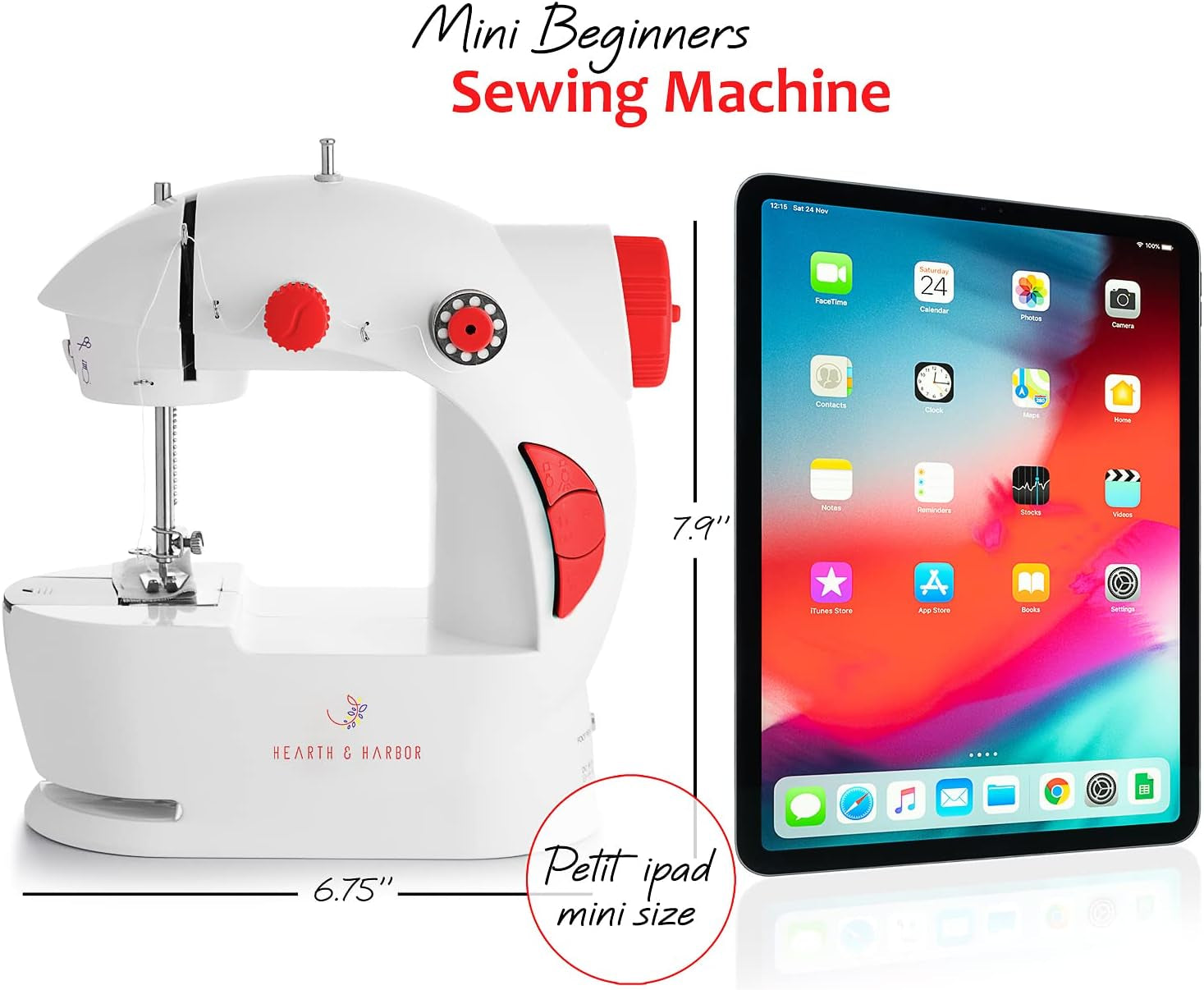 Mini Sewing Machine for Beginners Adult, 48-Piece Portable Sewing Machine, Dual Speed Small Sewing Machine, Adults and Kids Sewing Machine, Travel Beginner Sewing Machines with Sewing Kit and Book