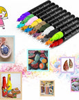 Acrylic Paint Pens for Rock Painting,Set of 18 Extra Fine Point Non-Toxic Acrylic Paint Pen Paint Markers for Stone,Ceramic,Glass,Wood,Canvas,Fabrics DIY Crafts