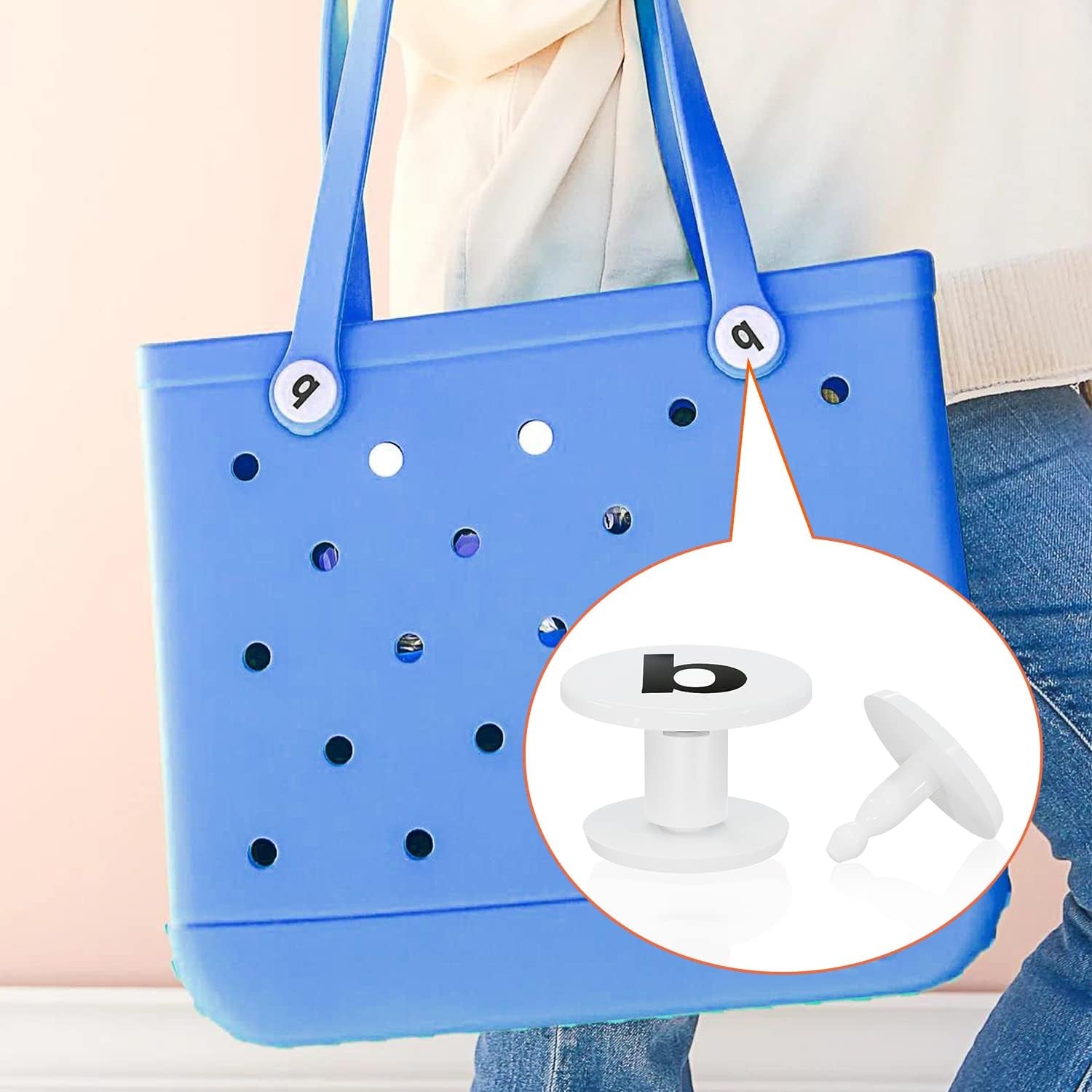 Replacement Rivets for Bogg Bag,4Pcs Bogg Bag Replacement Buttons,Large Neoprene Tote Bag Straps Standard and Oversized XL Rubber Pool Bag Repair Rivet for Women