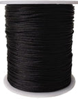 1.5 Mm X 110 Yards Nylon Satin Cord Beading Braided Thread String for Chinese Knotting Rattail Macrame Pendant Friendship Bracelets Necklaces Jewelry Making (Black)