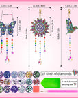 Crafts for Kids Ages 8-12, Birthday Gifts Presents for 6 7 8 9 10 11 Year Old Girls Diamond Painting Kits for Girl Toys Age 5-11 Teen Adults Wind Chimes Crystal Window Suncatcher for Home Garden Decor