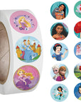 1000Pcs Princess Stickers, 20 Patterns Decals Rolls Self Adhesive Seals for Scrapbooking Cards Envelopes Gifts