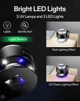 30X Rechargeable Loupe Magnifier with White LED Light and UV Light, Portable Magnifying Glass with Optical Glass Lens & Scale for Jewelry, Textile, Gems, Stamps, Coins and Plants