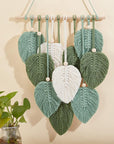 DIY Macrame Leaf Wall Hanging Beginners Macrame Kit Leaf Woven Tapestry Feather Wall Hanging DIY Macrame Kit for Adults Birthday Gift