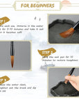 10Pcs Chinese Calligraphy Brushes Set, Painting Writing Brush, Kanji Japanese Sumi Drawing Brushes with Roll-Up Bamboo Brush Holder,Watercolor Art Brushes for Beginners