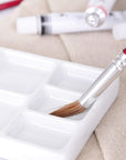 White Square Ceramic Artist Paint Palette,Porcelain Watercolor Palette,Ceramic Mixing Tray for Watercolor Gouache Painting