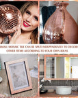 Self-Adhesive Mirrors Mosaic Tiles Mirror Tiles Self Adhesive Disco Mirror Tiles Craft Mirror Tiles Mirror Mosaic Tiles Mosaic Tiles Mirror for DIY, 5 X 5 Mm (Rose Gold, 7200 Pieces)