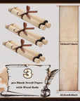 3 Pcs Vintage Blank Paper Scroll 7.28 X 30-32 Inches on Wood Rods Long Aged Scroll Paper Quick Drop Blank Scroll for Writing Drawing, Handwritten Calligraphy