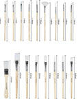 Paint Brushes Set of 24 Pieces Wooden Handles Brushes with Canvas Brush Case, Professional for Oil, Acrylic and Watercolor Painting