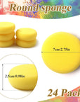 24 Pack round Painting Sponge Synthetic Artist Sponges Ceramic Sponges for Painting, Crafts, Ceramics, Household Use and More, 2.8 Inch