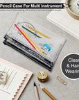 Pencil Case - Transparent PVC Pencil Cases with Zipper - Clear Pencil Case for Exams Pen Pencil Stationary - Pencil Case for Girls Boys (Pack of 2)