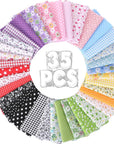 35 Pcs 100% Cotton Fabric Quilting Patchwork Fabric Fat Quarter for Sewing Quilting Squares Fabric Bundles Floral Printed Sewing Supplies for Quilting Patchwork (20 X 20 Inch)