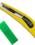 Professional Acrylic Plexiglass Sheet Cutter Scoring Knife Tool,With a Curved Handle,It Is More Convenient to Use.One Handle,11 Blades.(Yellow)