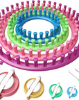 round Knitting Looms Set Craft Kit Tool with Hook Needle and Pompom Maker