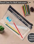 Pencil Case - Transparent PVC Pencil Cases with Zipper - Clear Pencil Case for Exams Pen Pencil Stationary - Pencil Case for Girls Boys (Pack of 2)