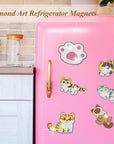 12 PCS Diamond Painting Refrigerator Magnets, Cat Diamond Painting Kits for Adults, Diamond Art Kits for Home Decor, Small Diamond Art Crafts