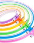 - Embroidery Hoops Set, 6 Pcs, 3.4 Inch to 10.2 Inch, Assorted Colors, Plastic Embroidery Hoop, Cross Stitch Hoops, Embroidery Rings, Cross Stitch Plastic, Sewing Rings Hoops.