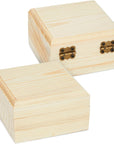 6 Pack Unfinished Wooden Boxes with Hinged Lids, Pinewood Magnetic Wood Box for Crafts, Jewelry Storage (3.5 X 3.5 X 2 In)