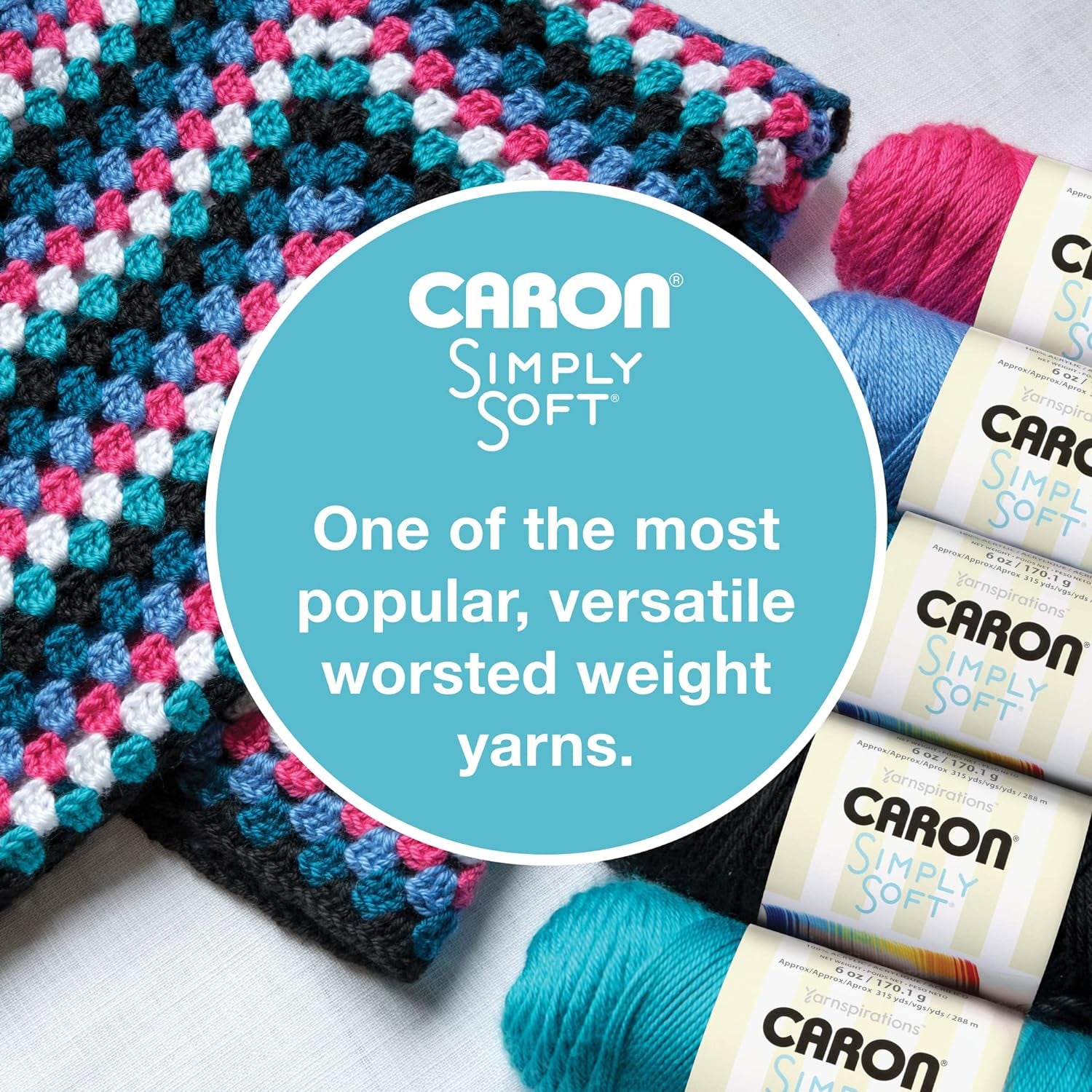 Simply Soft Blackberry Yarn - (Pack of 3) of 170G/6Oz - Acrylic - 4 Medium (Worsted) - Knitting/Crochet