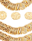 50PCS 14K Gold Plated Spacer Beads, 8Mm Flat round Metal Beads Brass Wavy Disc Beads Jewelry Loose Beads for DIY Bracelet Necklace Earring Craft Supplies, Hole: 1.2Mm