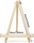 2PCS Adjustable Mini Wood Easels Small Wooden Painting Easel Stand Triangle Tabletop Canvas Holder for Cards Phone Artist Photos or Painting Canvases (9.45 Inch)