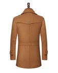 Men's Modern Double Collar Wool Coat