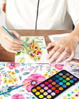 Paint Set, 48 Colors Non-Toxic Watercolor Paint with a Brush Refillable a Water Brush Pen and Palette, Washable Water Color Paints Sets for Kids, Adults,And Artists
