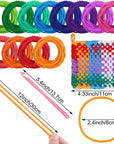 192 Pieces Loom Potholder Loops Weaving Loom Loops Weaving Craft Loops Refill Elastic Potholder Loops with Multiple Colors for DIY Crafts Supplies, Compatible with 7 Inch Weaving Loom