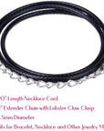 100Pcs Necklace Cord for Jewelry Making, Black Waxed String Bracelet Making Supplies