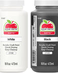 PROMOABWB Set Featuring 2 White Black Acrylic Paint Colors, 16 Fl Oz (Pack of 2), Multi