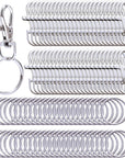 Metal Swivel Lanyard Snap Hooks and Split Key Rings Chain Hook Keychain, 100 Pieces