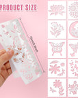 60 Pcs 6X6 Inch Flower Stencils for Painting on Wood Reusable Floral Stencils Bird Wall Stencil Butterfly Leaf Drawing Template DIY Craft Summer Stencils for Painting on Wood Wall Canvas
