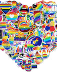 Pride Stickers, 100-Piece LGBTQ Rainbow Stickers, Vinyl LGBT Gay Pride Stickers for Laptops, Water Bottles, Luggage, Scrapbooking