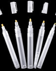 Set of 5 Empty Refill Paint Markers Blank Refillable Paint Pens Empty Refillable Marker for Painting, Transparent Pen Tube, Fill with Your Own Art Acrylic, Oil and Watercolor