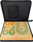 Combi Bamboo Beading Board with Zipper Storage Case, Imperial Measurements Marked Wood Bead Design Board for Bracelet, Necklace, Bead Mat for Jewelry Making Tray, 15.35 * 11.42 * 0.39"